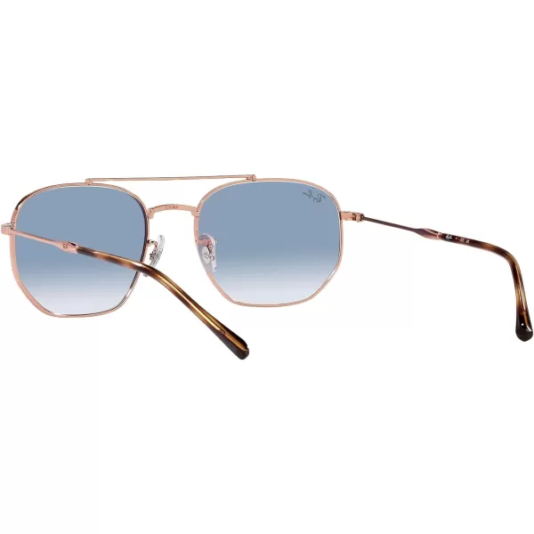 RayBan Womens Rb3707 Square SunglassesRose GoldClear Gradient Blue