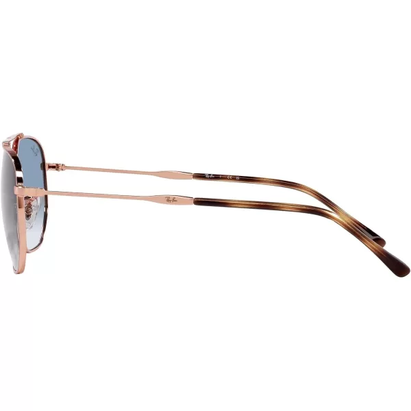 RayBan Womens Rb3707 Square SunglassesRose GoldClear Gradient Blue