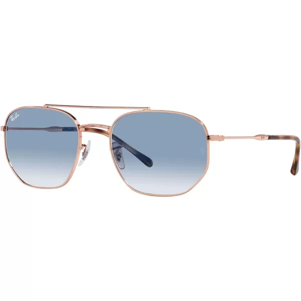 RayBan Womens Rb3707 Square SunglassesRose GoldClear Gradient Blue