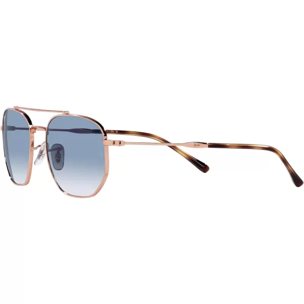 RayBan Womens Rb3707 Square SunglassesRose GoldClear Gradient Blue