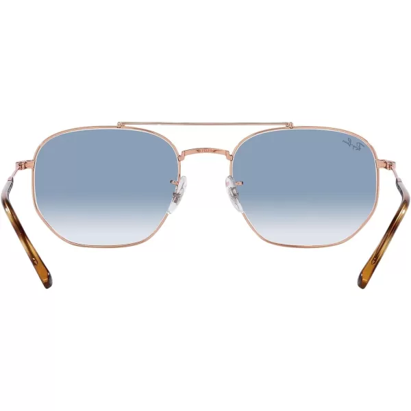 RayBan Womens Rb3707 Square SunglassesRose GoldClear Gradient Blue