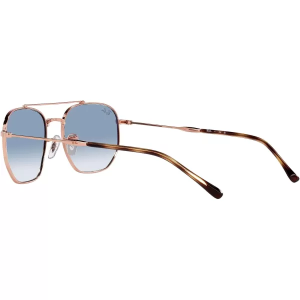 RayBan Womens Rb3707 Square SunglassesRose GoldClear Gradient Blue