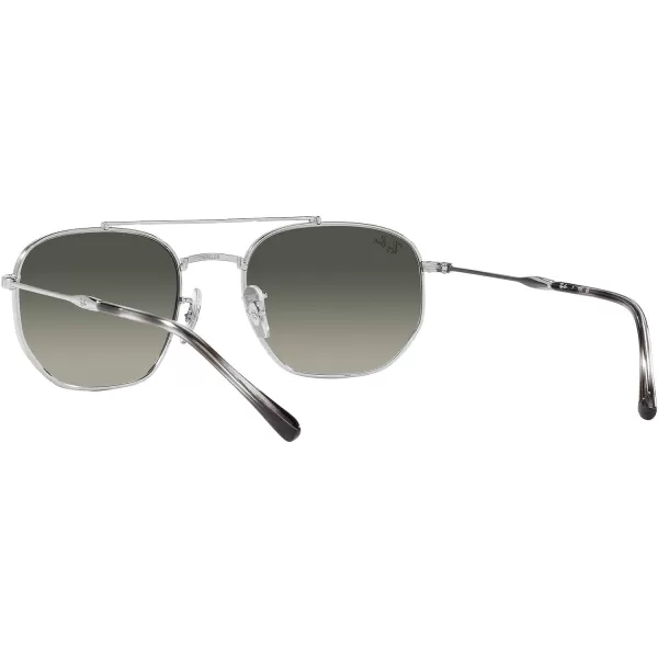 RayBan Womens Rb3707 Square SunglassesSilverGrey Gradient