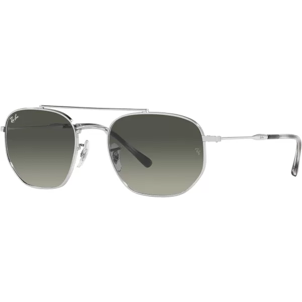 RayBan Womens Rb3707 Square SunglassesSilverGrey Gradient