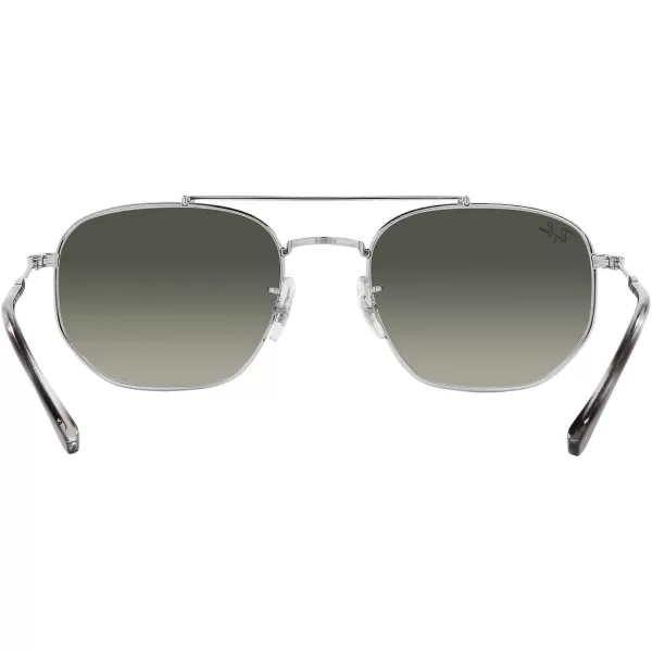 RayBan Womens Rb3707 Square SunglassesSilverGrey Gradient