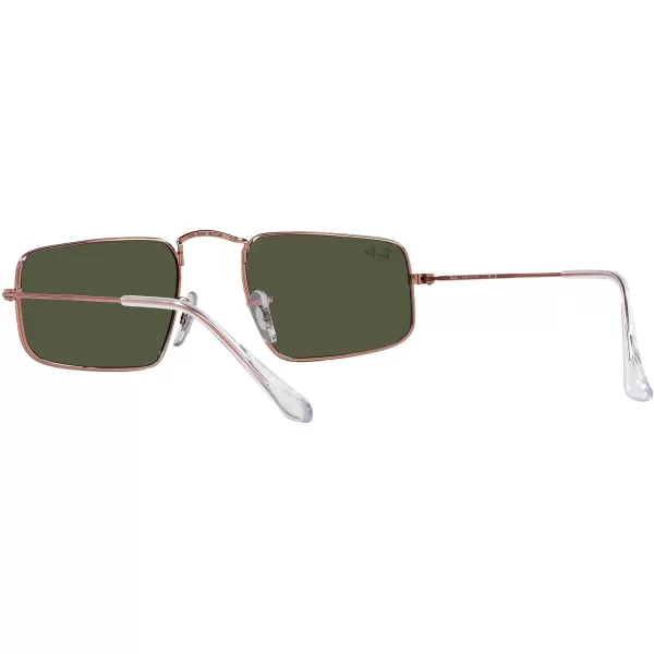 RayBan Womens Rb3957 Julie Rectangular SunglassesRose GoldGreen