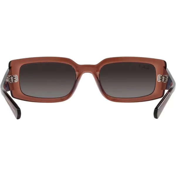 RayBan Womens Rb4395 Kiliane Square SunglassesTransparent BrownGrey Gradient Polarized