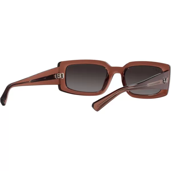 RayBan Womens Rb4395 Kiliane Square SunglassesTransparent BrownGrey Gradient Polarized