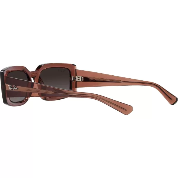 RayBan Womens Rb4395 Kiliane Square SunglassesTransparent BrownGrey Gradient Polarized