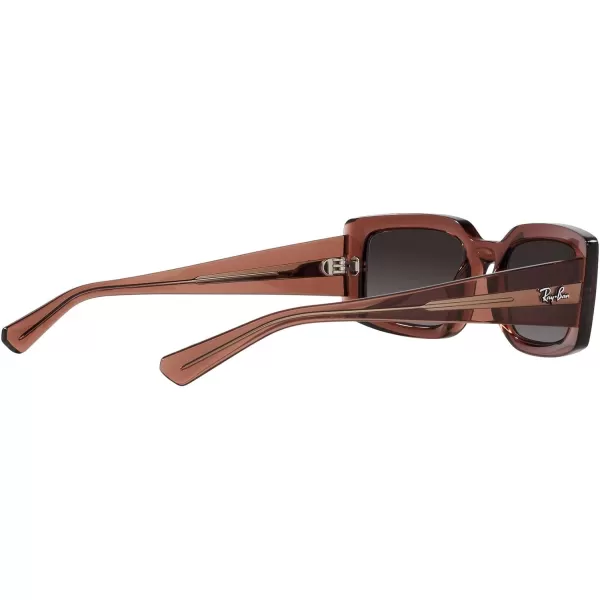 RayBan Womens Rb4395 Kiliane Square SunglassesTransparent BrownGrey Gradient Polarized