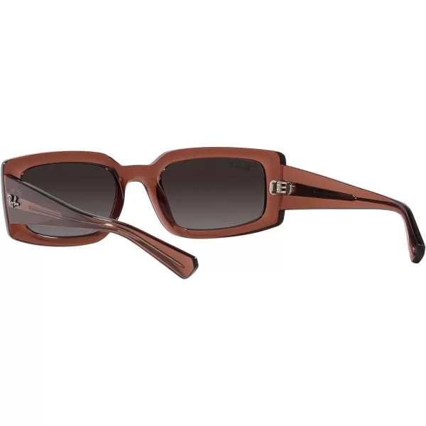 RayBan Womens Rb4395 Kiliane Square SunglassesTransparent BrownGrey Gradient Polarized