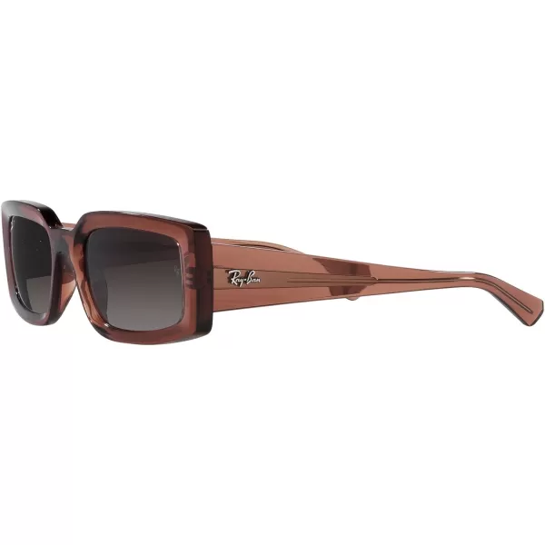 RayBan Womens Rb4395 Kiliane Square SunglassesTransparent BrownGrey Gradient Polarized