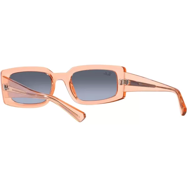 RayBan Womens Rb4395 Kiliane Square SunglassesTransparent OrangeBlue Gradient Grey