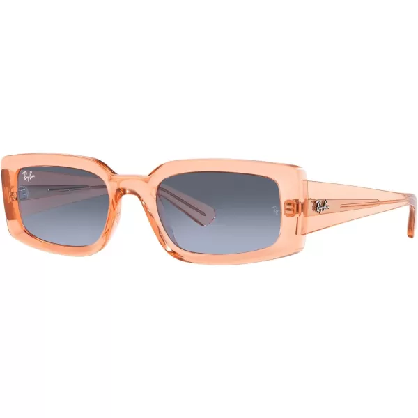 RayBan Womens Rb4395 Kiliane Square SunglassesTransparent OrangeBlue Gradient Grey