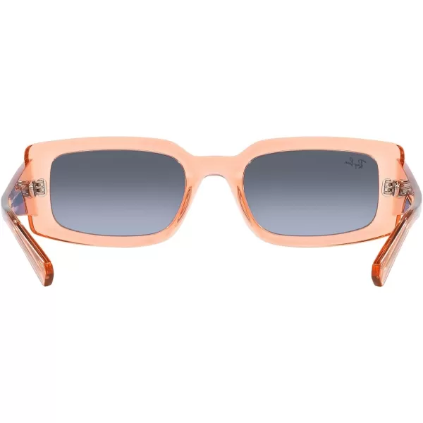 RayBan Womens Rb4395 Kiliane Square SunglassesTransparent OrangeBlue Gradient Grey