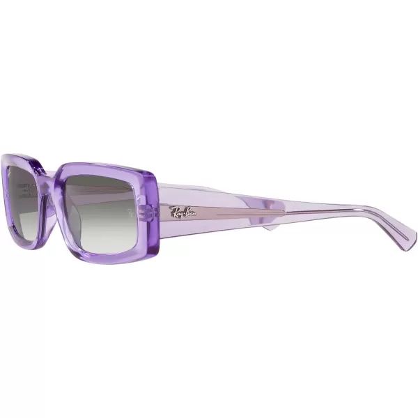 RayBan Womens Rb4395 Kiliane Square SunglassesTransparent VioletClear Gradient Light Grey