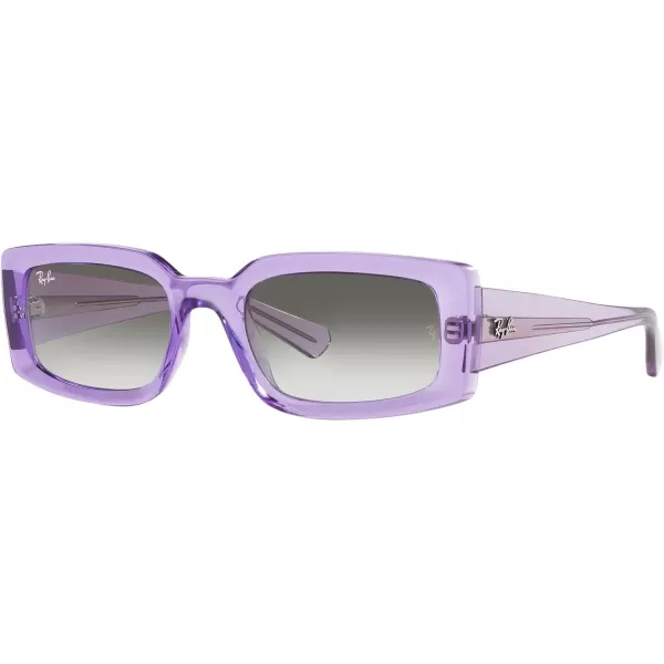 RayBan Womens Rb4395 Kiliane Square SunglassesTransparent VioletClear Gradient Light Grey