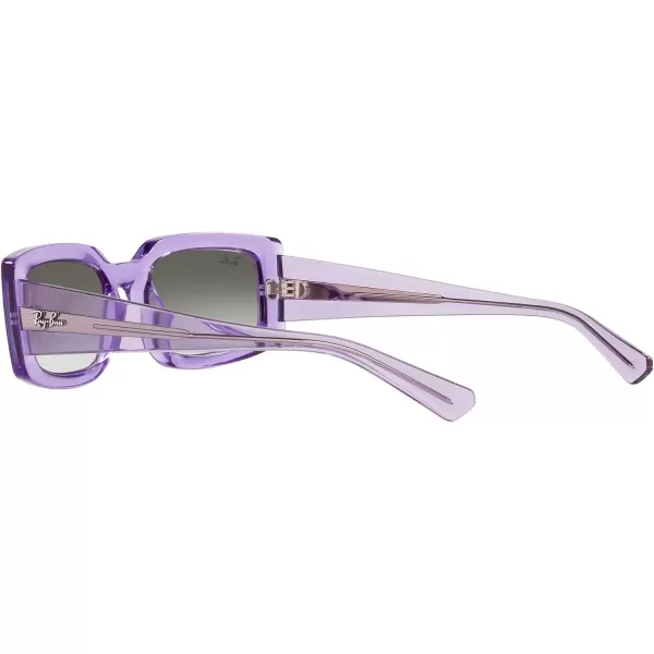 RayBan Womens Rb4395 Kiliane Square SunglassesTransparent VioletClear Gradient Light Grey