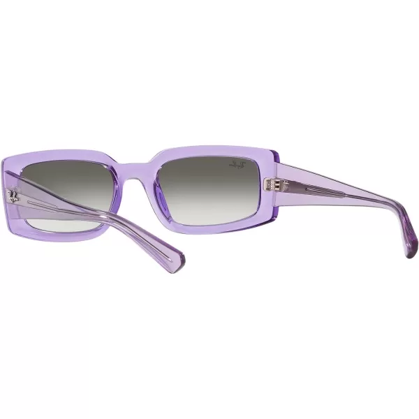 RayBan Womens Rb4395 Kiliane Square SunglassesTransparent VioletClear Gradient Light Grey