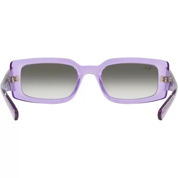 RayBan Womens Rb4395 Kiliane Square SunglassesTransparent VioletClear Gradient Light Grey