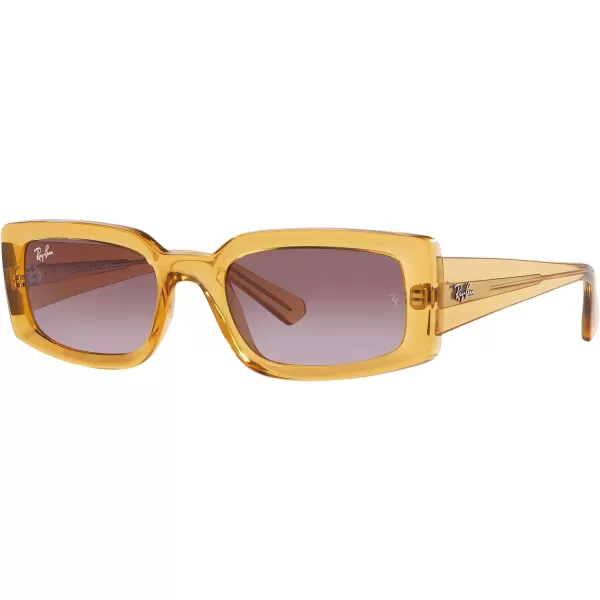 RayBan Womens Rb4395 Kiliane Square SunglassesTransparent YellowGradient Violet