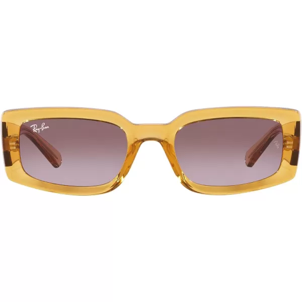 RayBan Womens Rb4395 Kiliane Square SunglassesTransparent YellowGradient Violet