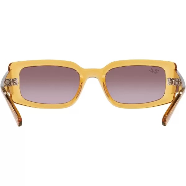 RayBan Womens Rb4395 Kiliane Square SunglassesTransparent YellowGradient Violet