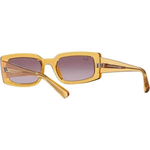 RayBan Womens Rb4395 Kiliane Square SunglassesTransparent YellowGradient Violet