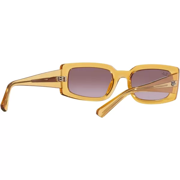 RayBan Womens Rb4395 Kiliane Square SunglassesTransparent YellowGradient Violet