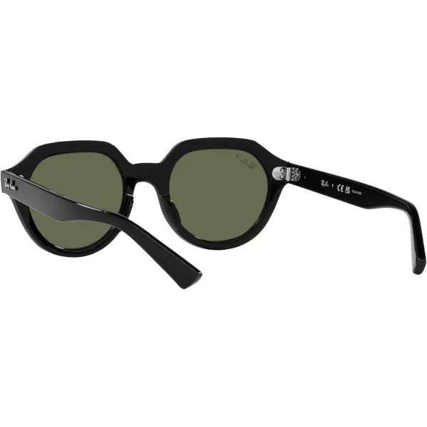 RayBan Womens Rb4399f Gina Low Bridge Fit Square SunglassesBlackGreen Polarized