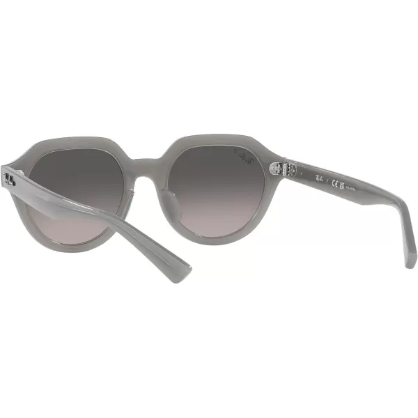 RayBan Womens Rb4399f Gina Low Bridge Fit Square SunglassesOpal GreyGrey Gradient Polarized