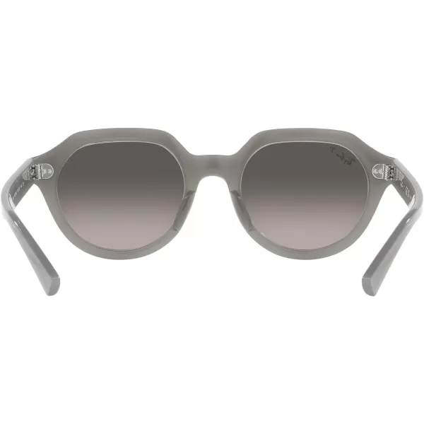 RayBan Womens Rb4399f Gina Low Bridge Fit Square SunglassesOpal GreyGrey Gradient Polarized