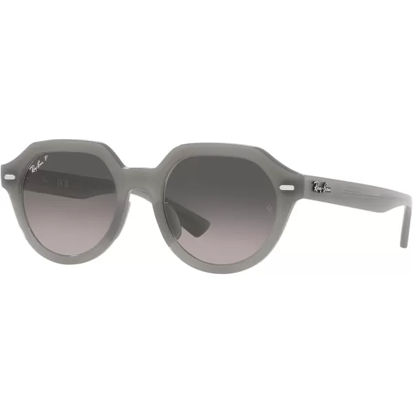 RayBan Womens Rb4399f Gina Low Bridge Fit Square SunglassesOpal GreyGrey Gradient Polarized