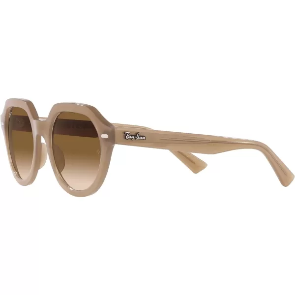 RayBan Womens Rb4399f Gina Low Bridge Fit Square SunglassesTurtledoveClear Gradient Brown