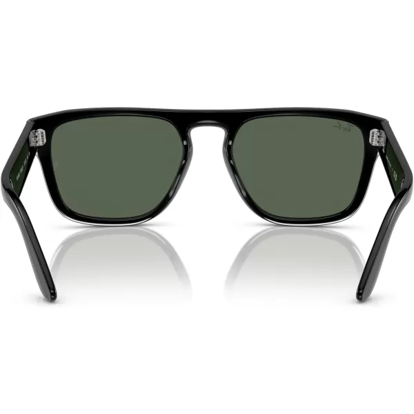 RayBan Womens Rb4407 Square SunglassesBlack Transparent BlackDark Green