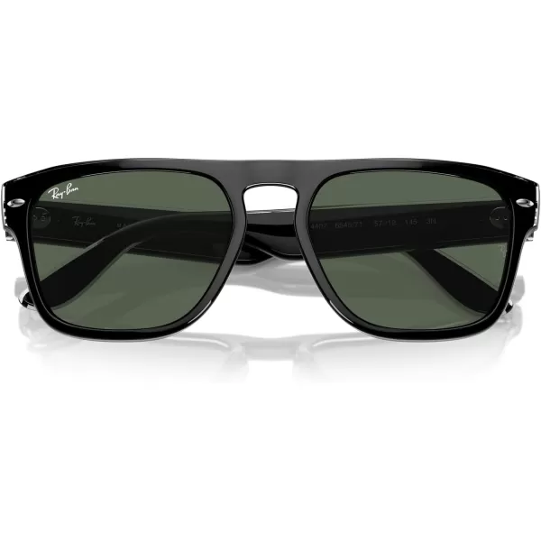 RayBan Womens Rb4407 Square SunglassesBlack Transparent BlackDark Green