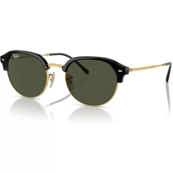 RayBan Womens Rb4429 Round SunglassesBlack on GoldGreen