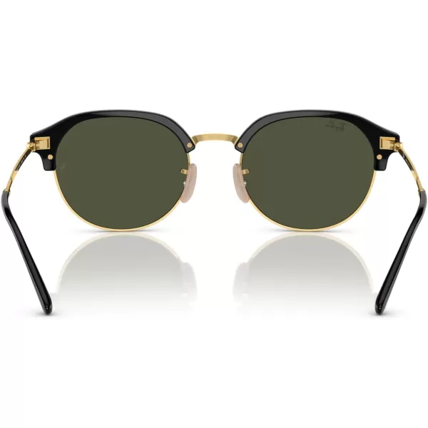 RayBan Womens Rb4429 Round SunglassesBlack on GoldGreen