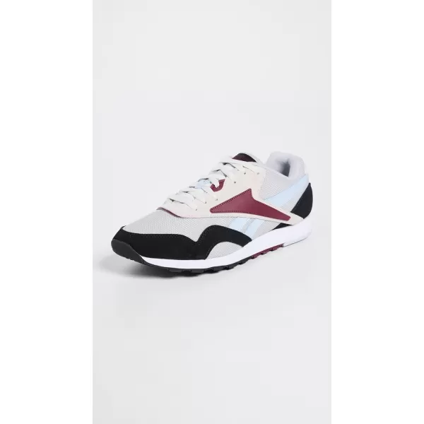 Reebok Mens Classic Nylon Plus SneakerBlackSteely FogMaroon