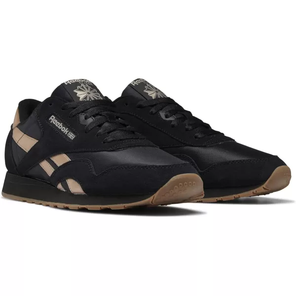 Reebok Mens Classic Nylon SneakerBlackGolden Bronze