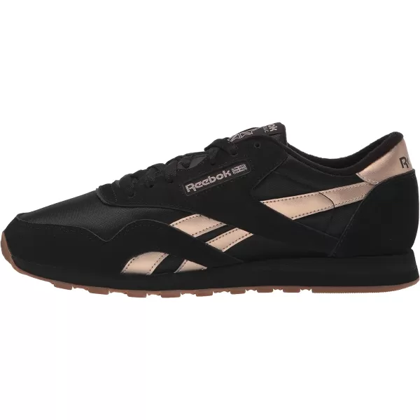 Reebok Mens Classic Nylon SneakerBlackGolden Bronze