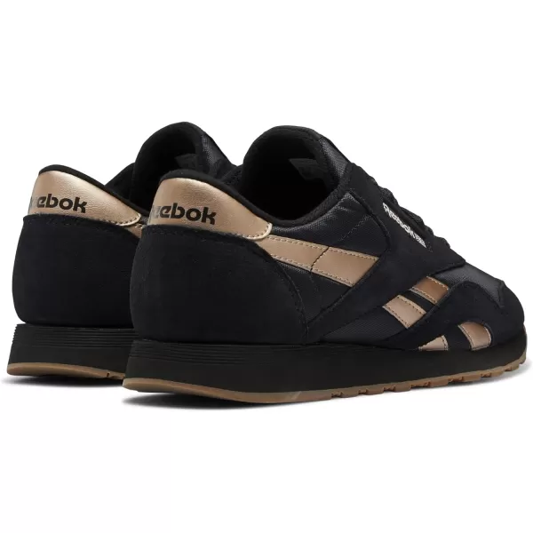 Reebok Mens Classic Nylon SneakerBlackGolden Bronze