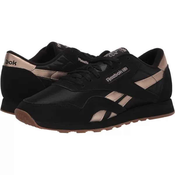 Reebok Mens Classic Nylon SneakerBlackGolden Bronze