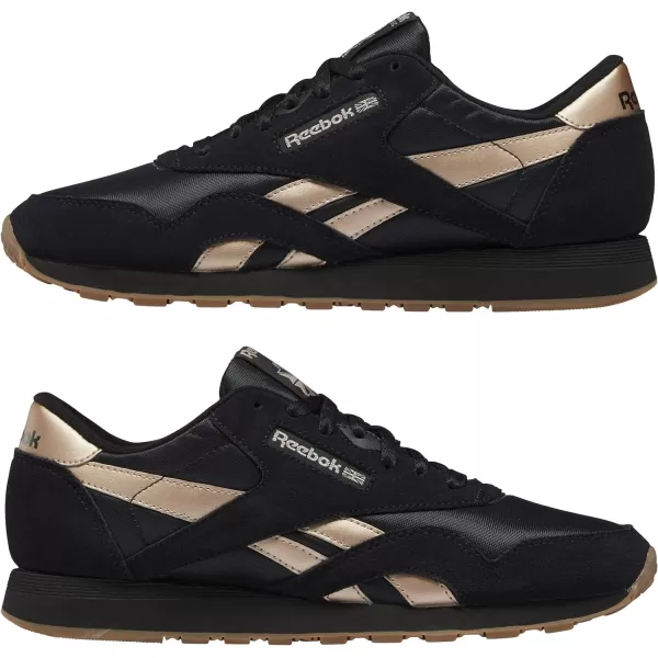 Reebok Mens Classic Nylon SneakerBlackGolden Bronze