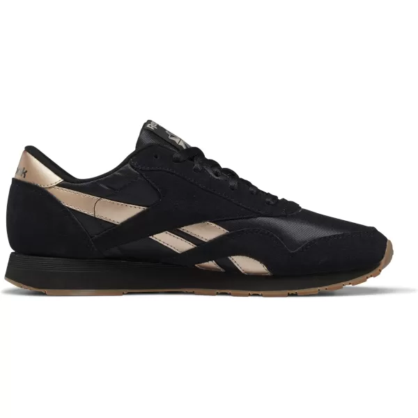 Reebok Mens Classic Nylon SneakerBlackGolden Bronze