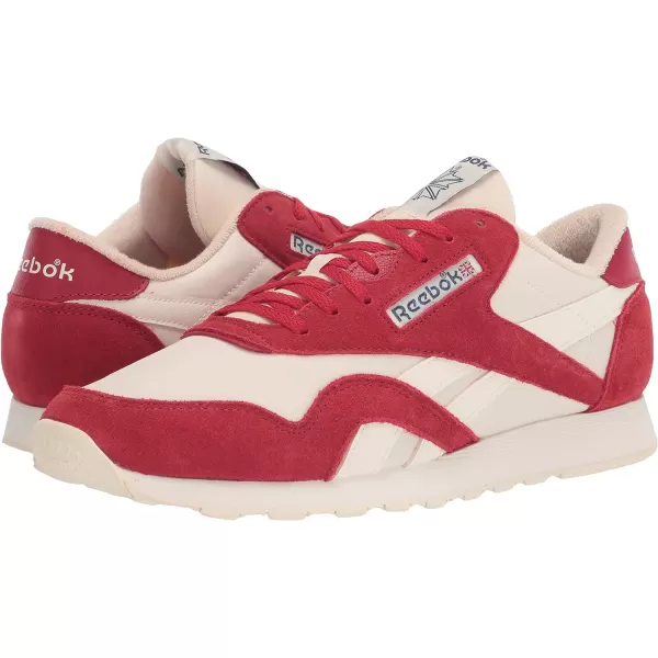 Reebok Mens Classic Nylon SneakerFlash RedChalkClassic White