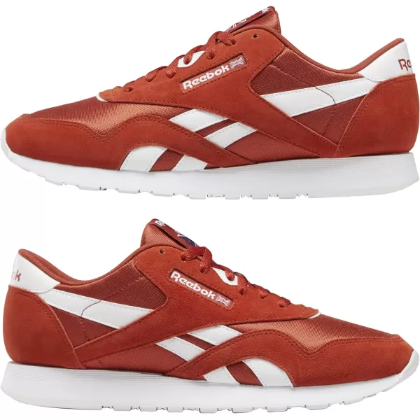 Reebok Mens Classic Nylon SneakerMason RedWhite