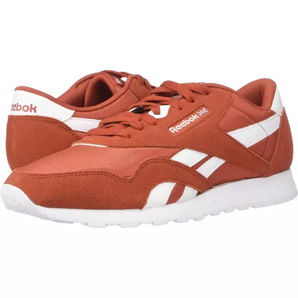 Reebok Mens Classic Nylon SneakerMason RedWhite