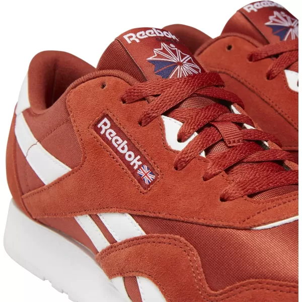 Reebok Mens Classic Nylon SneakerMason RedWhite