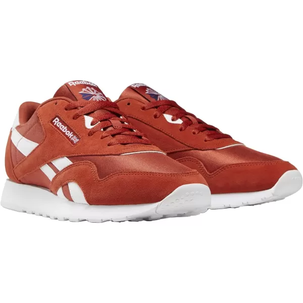 Reebok Mens Classic Nylon SneakerMason RedWhite